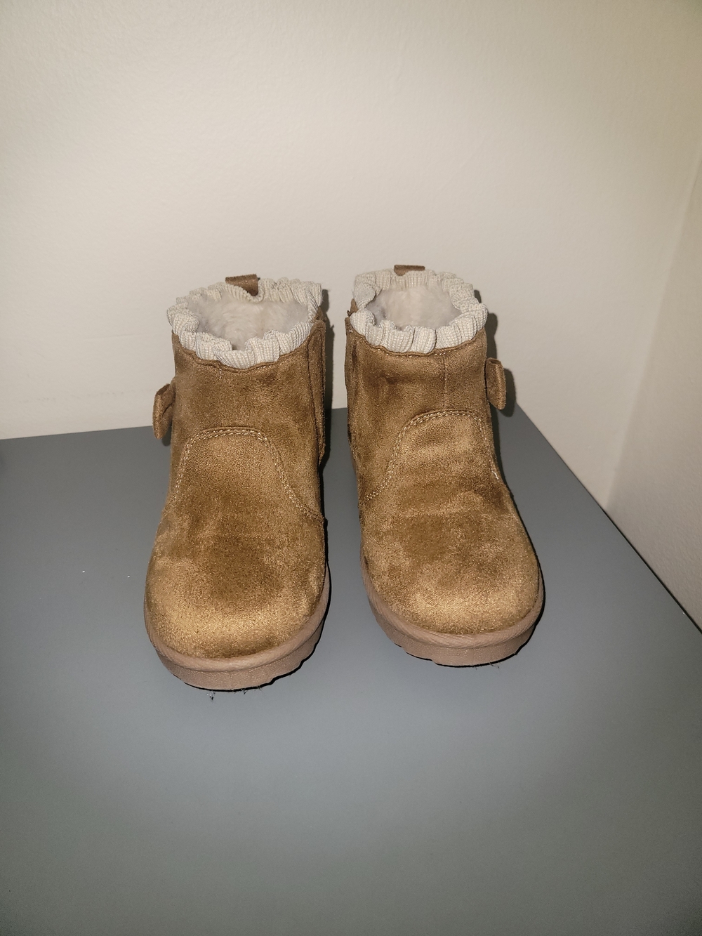 Brown Suede Boots For Girls with Cozy Lining
